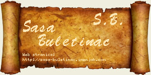 Saša Buletinac vizit kartica